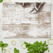 トレンディーヴィンテージ素朴航海のいかり木製 キッチンタオル (折り畳み)