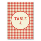 トレンディーヴィンテージ赤チェッカーボードパターンカスタム テーブルナンバー (裏面)
