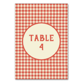 トレンディーヴィンテージ赤チェッカーボードパターンカスタム テーブルナンバー