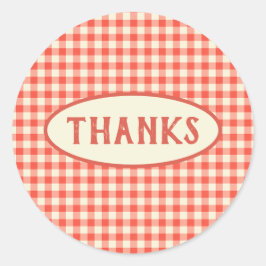 トレンディーヴィンテージ赤チェッカーボードパターンカスタム ラウンドシール