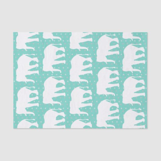 トレンディー三角形ジオメトリック&ボーホホワイトゾウ 薄葉紙 (正面)