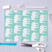 トレンディー三角形ジオメトリック&ボーホホワイトゾウ 薄葉紙 (クラフト)