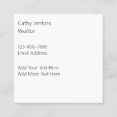 トレンディー不動産仲介業者名刺(デザイナーカラー) スクエア名刺 (裏面)