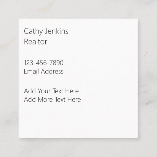 トレンディー不動産仲介業者名刺(デザイナーカラー) スクエア名刺 (裏面)