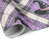 トレンディー不気味ハロウィーンのウィッチハットとカルドロン ラッピングペーパー (ロールコーナー)