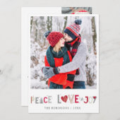 トレンディー両面メリークリスマスフォトカード サンキューカード (正面/裏面)