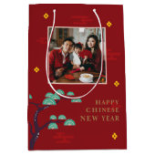 トレンディー中国の旧正月フォト抱き枕 ミディアムペーパーバッグ (正面)
