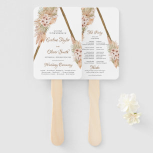 トレンディー乾燥パームパンパスグラスウッドアーチプログラム ハンドファン