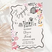 トレンディー予測できなおもしろい手引き波状婚約パーティ 招待状