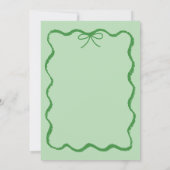 トレンディー予測できなの手を引く弓の赤ちゃんシャワー 招待状 (裏面)