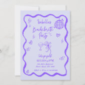 トレンディー予測できなの手描きバチェロレッテ 招待状 (正面)
