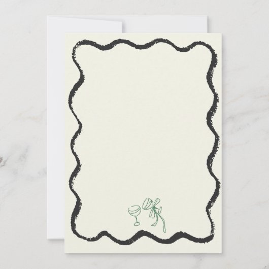 トレンディー予測できなの手描きバチェロレッテ 招待状 (裏面)