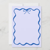 トレンディー予測できな波手引き弓ベビーシャワー 招待状 (裏面)