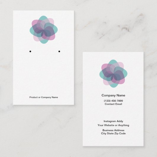 トレンディー予算ジュエリー表示カード 名刺 (正面/裏面)