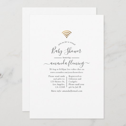 トレンディー仮想シャワー 招待状 (正面/裏面)
