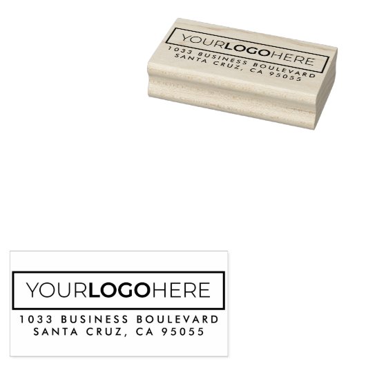 トレンディー企業の矩形ロゴ差出人住所 ラバースタンプ (押印)