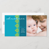 トレンディー休日フォトカード: かわいらし: 縁ど L1 シーズンカード (正面/裏面)