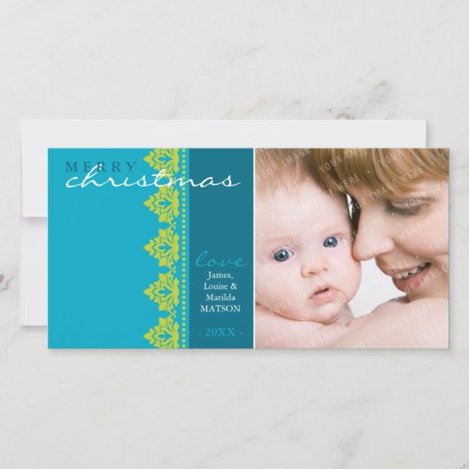 トレンディー休日フォトカード: かわいらし: 縁ど L1 シーズンカード (正面)