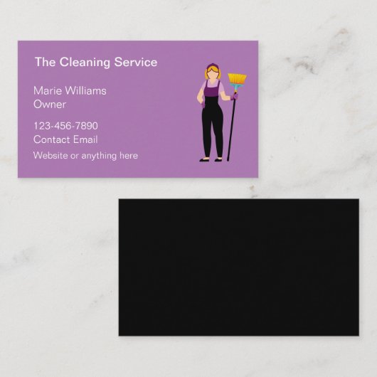 トレンディー住宅清掃サービス業者証デザイン 名刺 (正面/裏面)