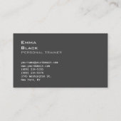 トレンディー個人フィットネストレーナースポーツコンサルタント 名刺 (裏面)