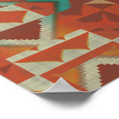 トレンディー先住民アメリカインディアン部族モザイクパターン ポスター (角)