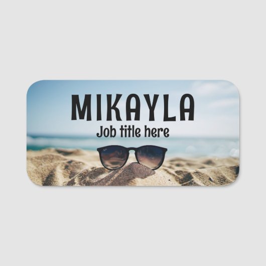 トレンディー光学上のビーチ眼鏡 名札 (正面)