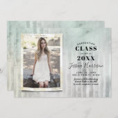 トレンディー写真の卒業発表 招待状 (正面/裏面)