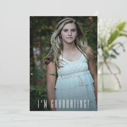トレンディー写真の卒業発表 案内状 (スタンド正面)
