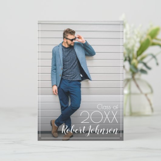 トレンディー写真の卒業 案内状 (スタンド正面)