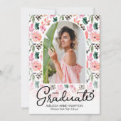 トレンディー写真オンフローラ卒業パーティー招待状 招待状 (正面)