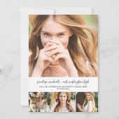 トレンディー写真コラージュとスプラッシュ卒業パーティー 招待状 (正面)