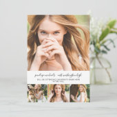 トレンディー写真コラージュとスプラッシュ卒業パーティー 招待状 (スタンド正面)