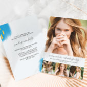 トレンディー写真コラージュとスプラッシュ卒業パーティー 招待状