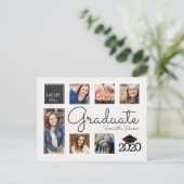 トレンディー写真コラージュのキャップ大学院の発表 ポストカード (スタンド正面)