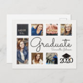 トレンディー写真コラージュのキャップ大学院の発表 ポストカード (正面/裏面)