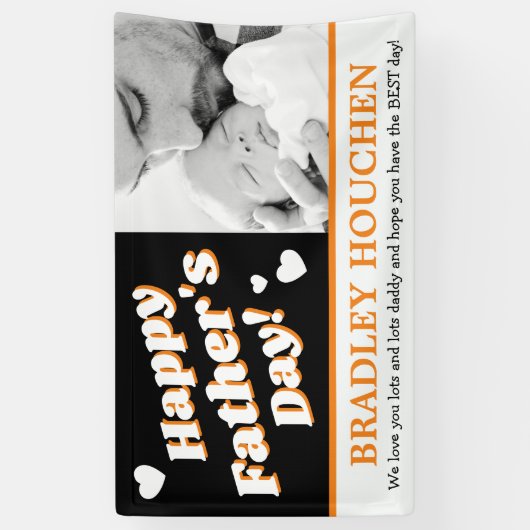 トレンディー写真ハッピー・ファーザー・デイ 横断幕 (縦)