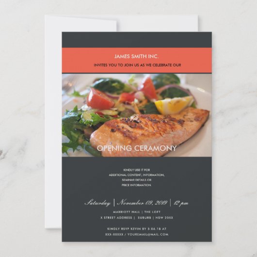 トレンディー写真ブラックレッド大開会式 招待状 (正面)