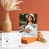 トレンディー写真卒業パーティー招待状 ポストカード