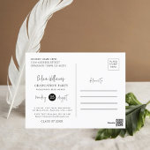 トレンディー写真卒業パーティー招待状 ポストカード