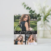 トレンディー写真卒業パーティー招待状 ポストカード (スタンド正面)