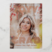 トレンディー写真卒業パーティー 箔招待状 (正面)