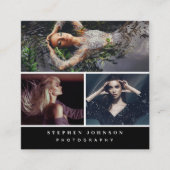 トレンディー写真家3枚QRコードソーシャルメディア スクエア名刺 (正面)