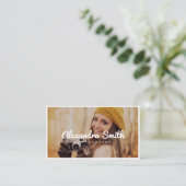 トレンディー写真枠白文字写真 名刺 (スタンド正面)