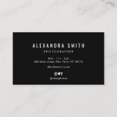 トレンディー写真枠白文字写真 名刺 (裏面)