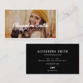 トレンディー写真枠白文字写真 名刺 (正面/裏面)