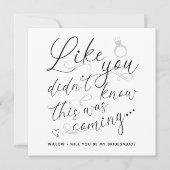 トレンディー写真Bridesmaidリクエストカード ノートカード (正面)