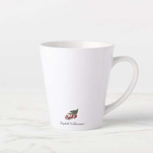 トレンディー冬のお気に入り |水彩イラストレーション カフェラテマグ (右)