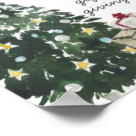 トレンディー冬のお気に入り |水彩イラストレーション ポスター (角)