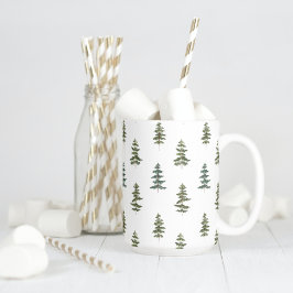 トレンディー冬 |クリスマスツリーパターン コーヒーマグカップ
