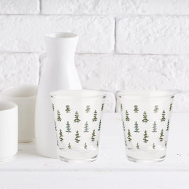 トレンディー冬 |クリスマスツリーパターン ショットグラス